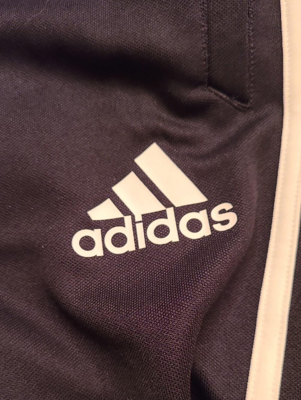Unisex adidas Black Track Pants with White Three-Stripes Size XL NWT - Picture 2 of 8